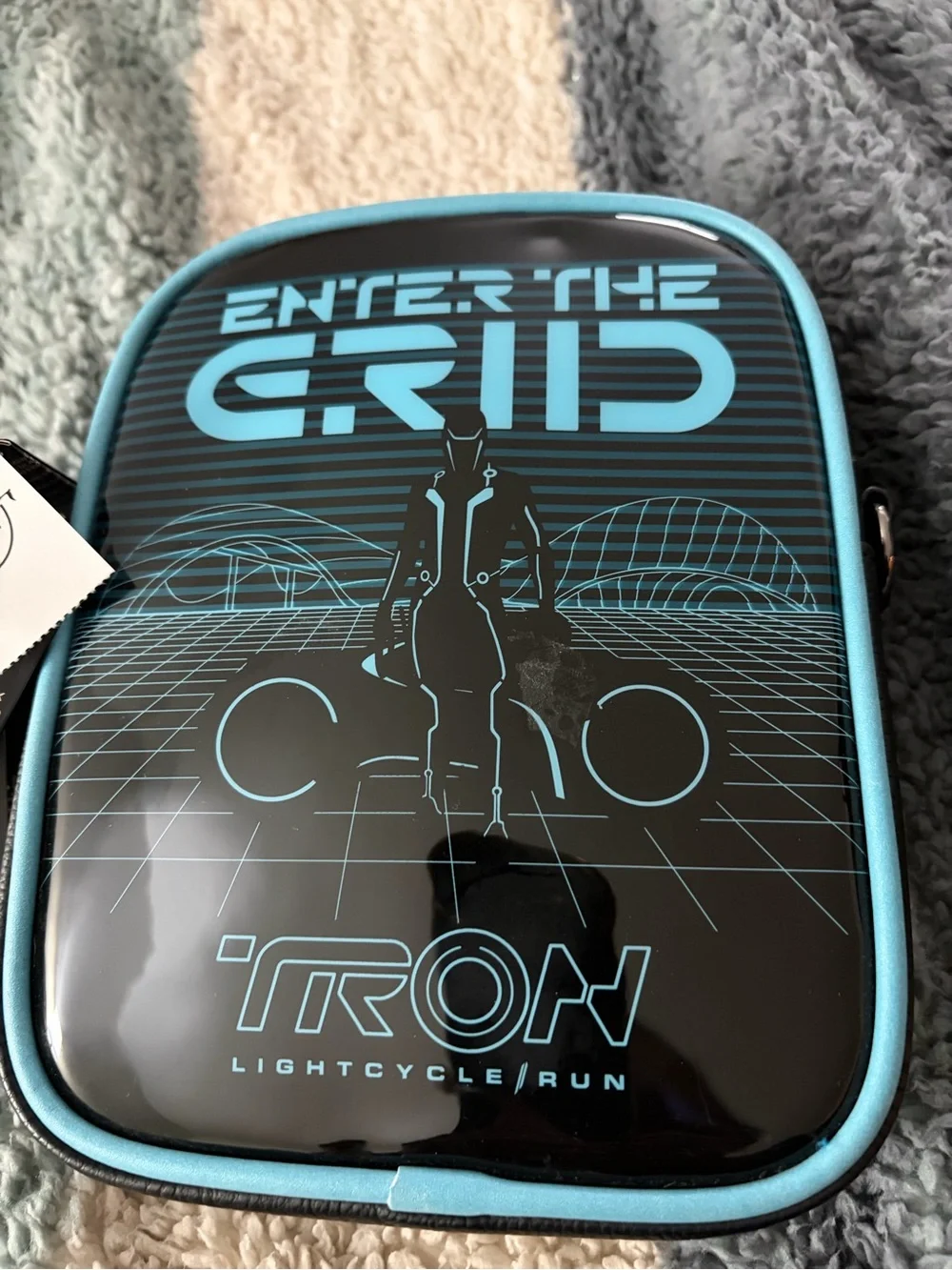 Disney TRON Lightcycle Run Black & Blue Small Crossbody Pouch